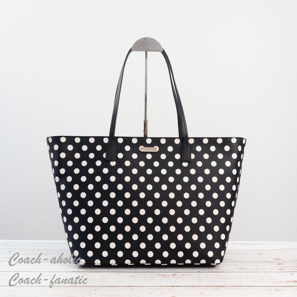 NWT Kate Spade K6844 Shore Street  Margareta Zip Top Tote in Polka Dot - Picture 2 of 10